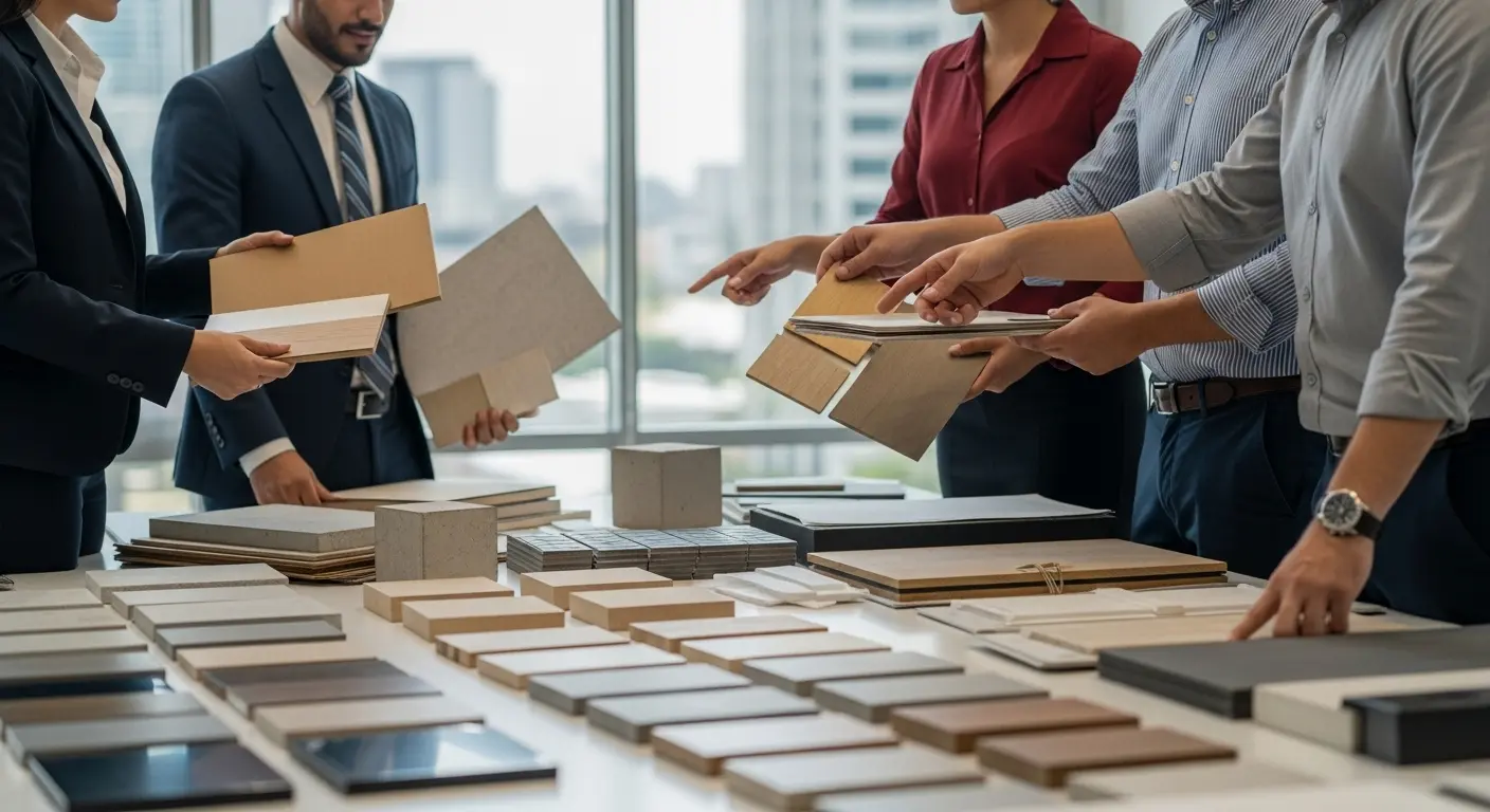 Arquitectos en El Salvador seleccionando materiales adecuados para proyectos eficientes y duraderos